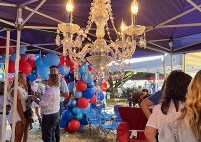 We have chandeliers! Your tailgate can be the envy of the Grove.